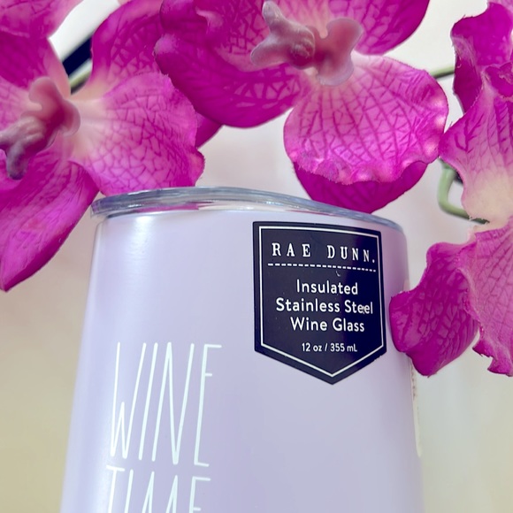 Rae Dunn Insulated Stainless Steel Wine Glass with lid - Picture 2 of 4
